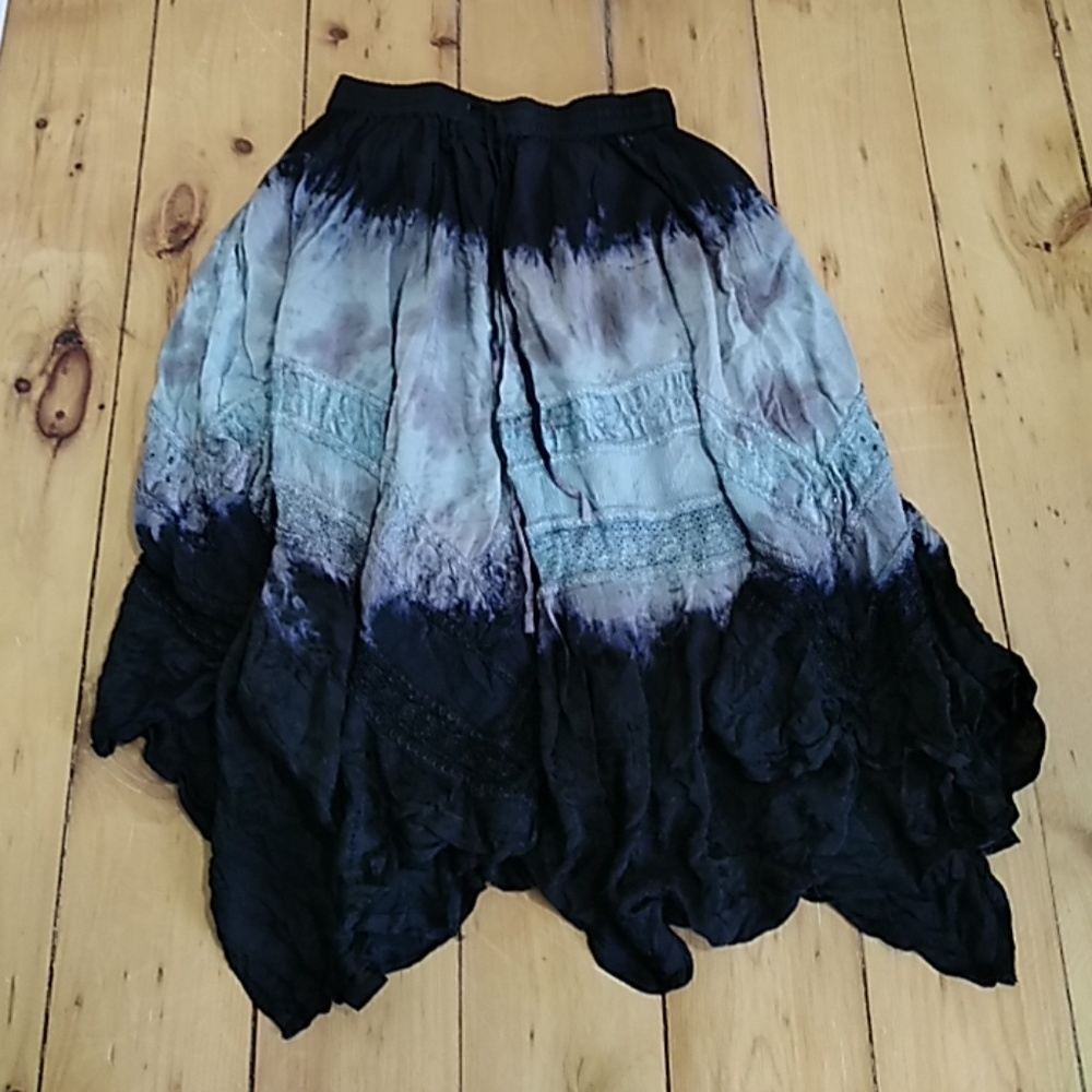 Boho tie dye draw string skirt